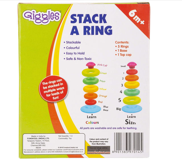 Funskool Giggles Stack A Ring - Classic Educational Toy for Kids